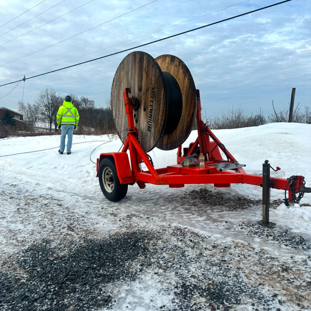 TermLink Solutions fiber installation team preparing aerial deployment