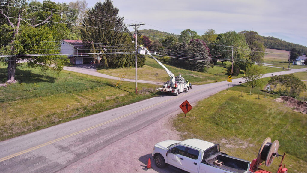 Drone technology speeding up fiber installation by surveying aerial routes